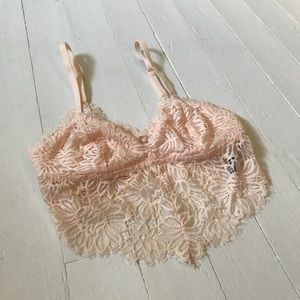 CLEARANCE new aerie peach longline lace bralette